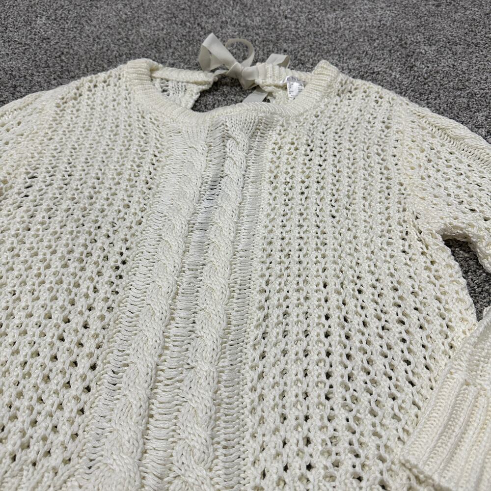 New with tags, VENUS Bow Tie Crochet Sweater, Cream, Size XL - Picture 14 of 15